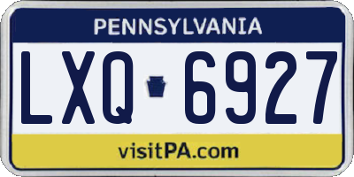 PA license plate LXQ6927