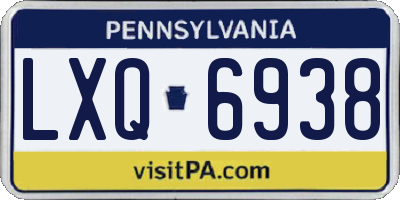 PA license plate LXQ6938