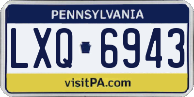 PA license plate LXQ6943
