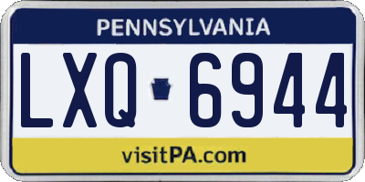 PA license plate LXQ6944