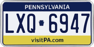 PA license plate LXQ6947
