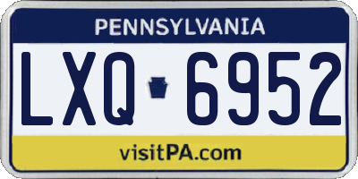 PA license plate LXQ6952