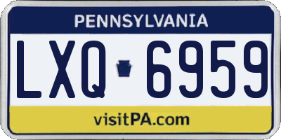 PA license plate LXQ6959