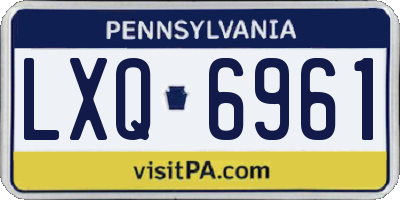 PA license plate LXQ6961