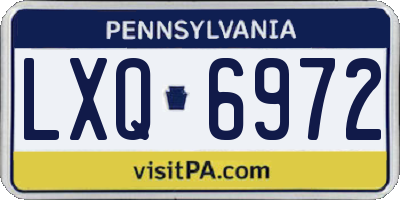 PA license plate LXQ6972