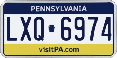 PA license plate LXQ6974