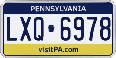 PA license plate LXQ6978