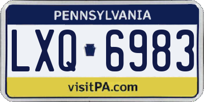 PA license plate LXQ6983
