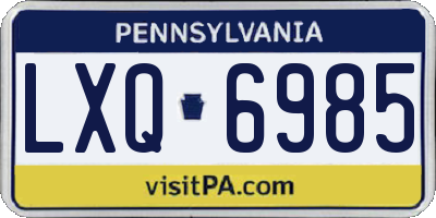 PA license plate LXQ6985