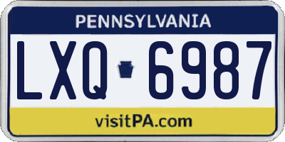 PA license plate LXQ6987