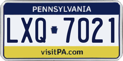 PA license plate LXQ7021