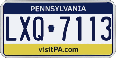 PA license plate LXQ7113