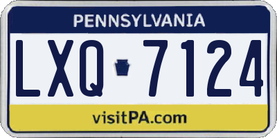 PA license plate LXQ7124