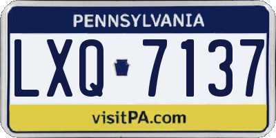 PA license plate LXQ7137