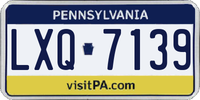 PA license plate LXQ7139