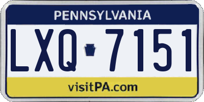 PA license plate LXQ7151