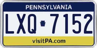 PA license plate LXQ7152