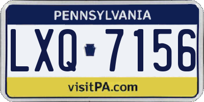 PA license plate LXQ7156