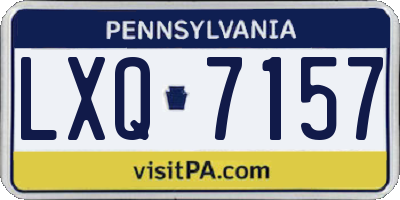 PA license plate LXQ7157