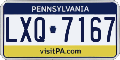 PA license plate LXQ7167