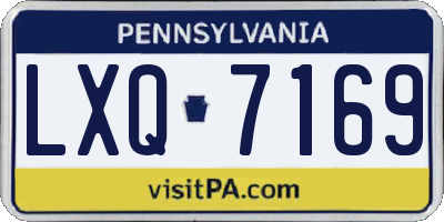PA license plate LXQ7169