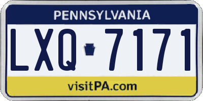 PA license plate LXQ7171