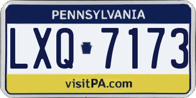PA license plate LXQ7173
