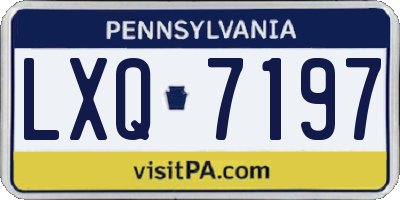 PA license plate LXQ7197
