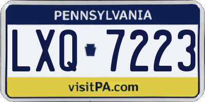 PA license plate LXQ7223