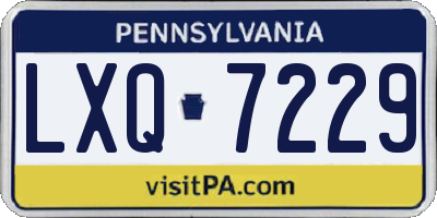 PA license plate LXQ7229
