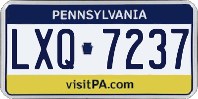 PA license plate LXQ7237