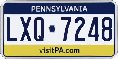 PA license plate LXQ7248