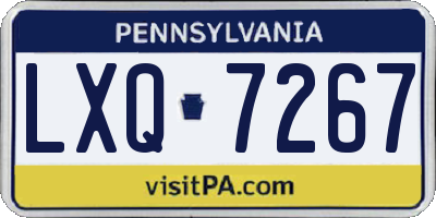 PA license plate LXQ7267