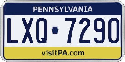 PA license plate LXQ7290