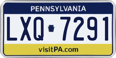 PA license plate LXQ7291