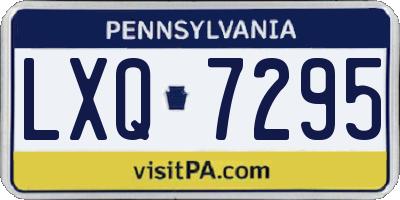 PA license plate LXQ7295