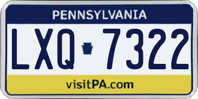 PA license plate LXQ7322
