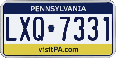 PA license plate LXQ7331
