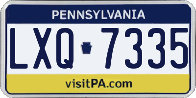 PA license plate LXQ7335