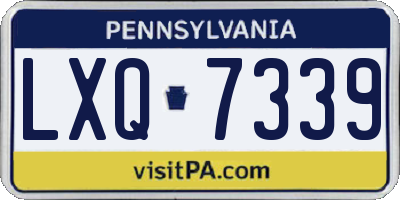 PA license plate LXQ7339