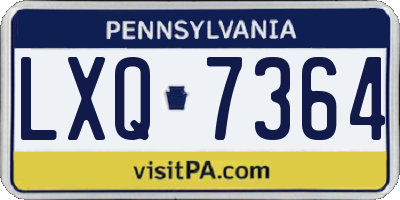 PA license plate LXQ7364