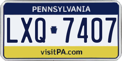 PA license plate LXQ7407
