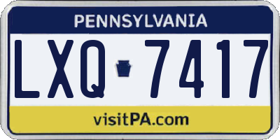 PA license plate LXQ7417