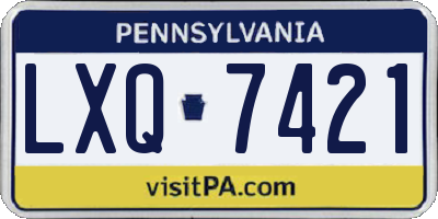 PA license plate LXQ7421
