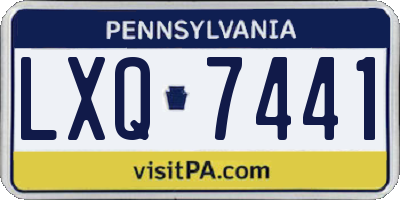 PA license plate LXQ7441