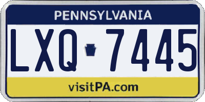 PA license plate LXQ7445