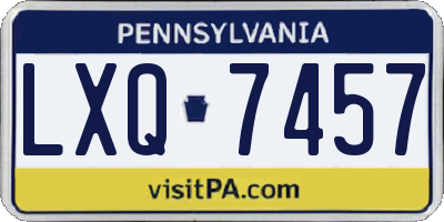 PA license plate LXQ7457