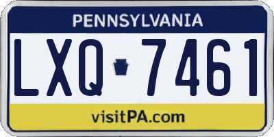 PA license plate LXQ7461