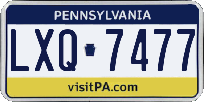 PA license plate LXQ7477