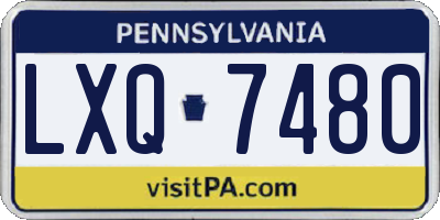 PA license plate LXQ7480